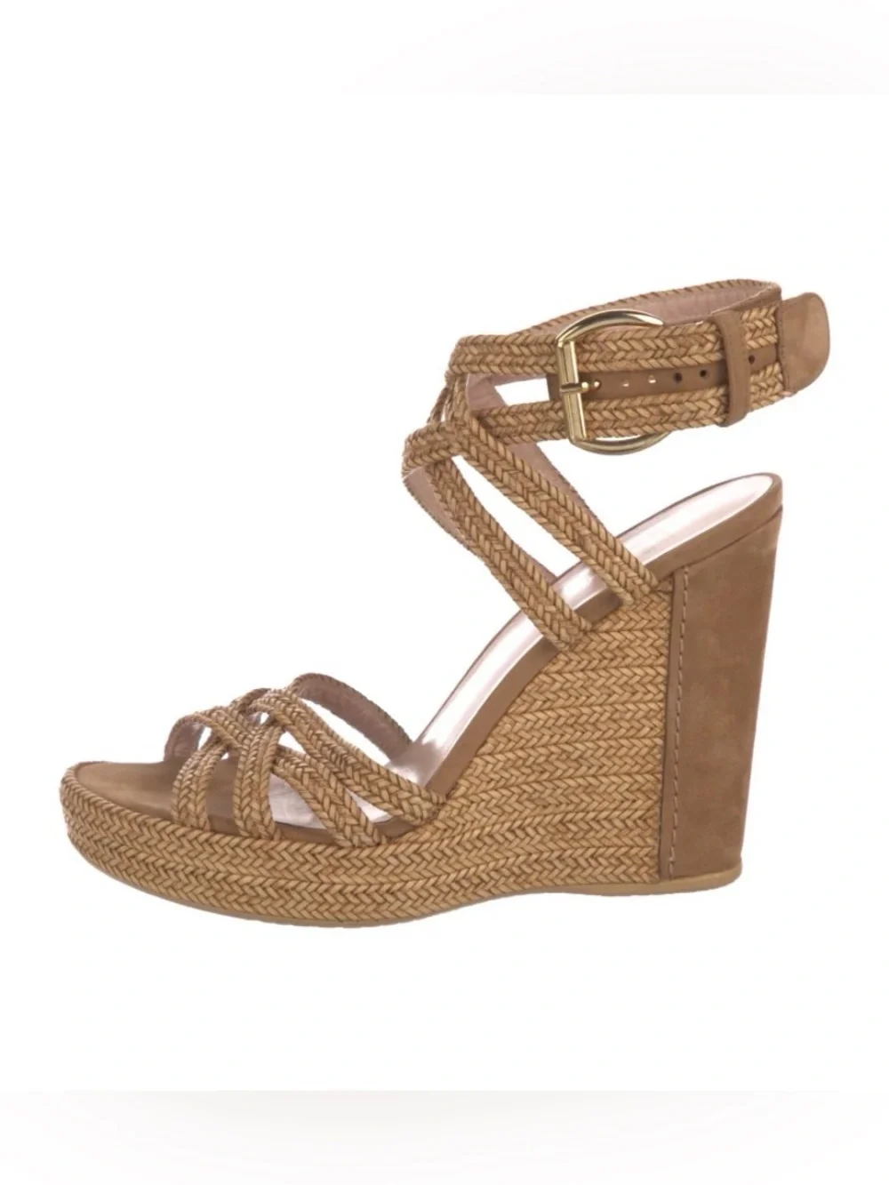 Stuart Weitzman REINS Braided
Leather Crisscross Wedge Lanyard
Sandal size 7.5 - Picture 3 of 12